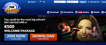 Claim $500 free at All Slots Casino