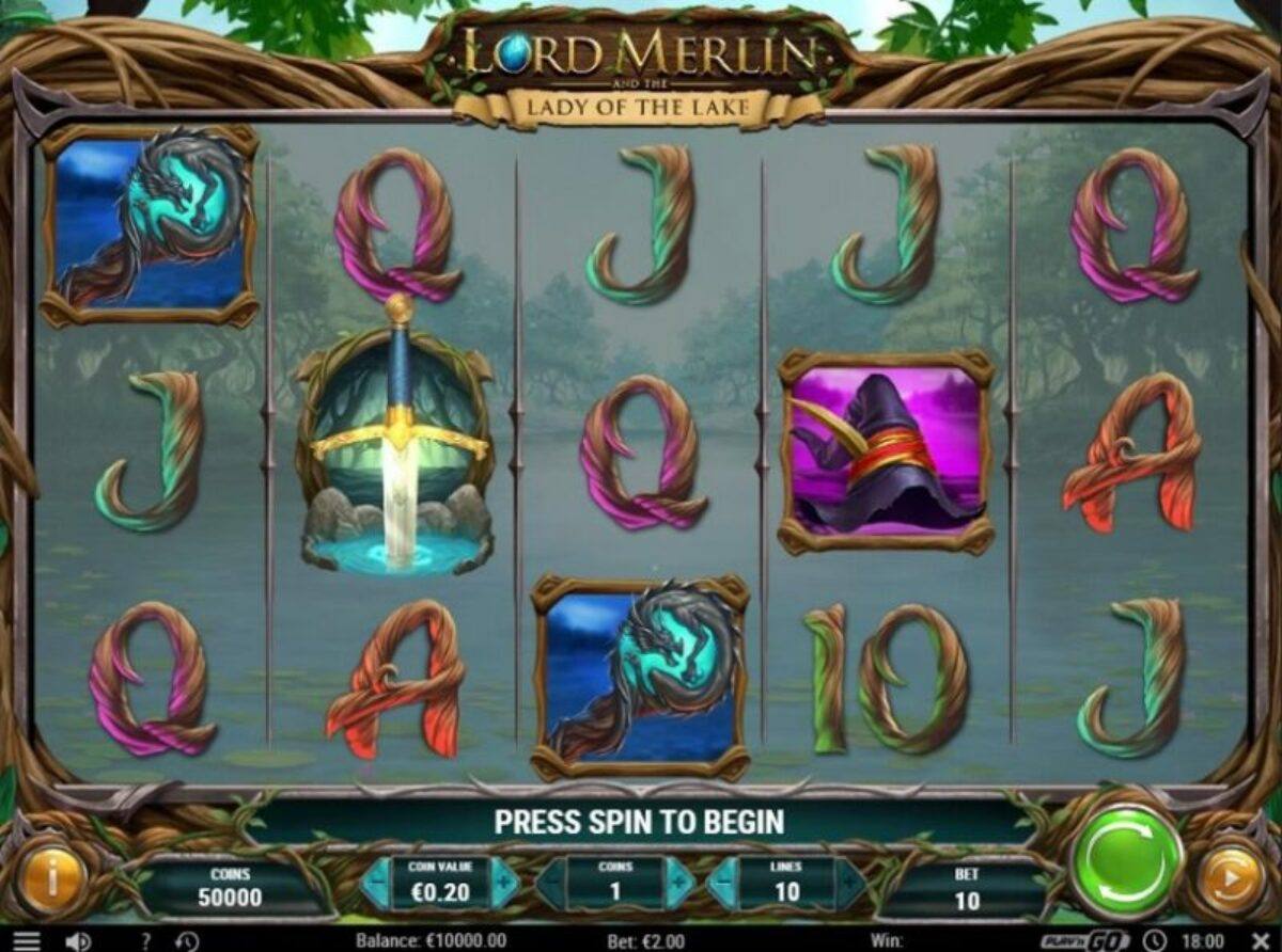 Lord merlin and the lady of the lake slot screen