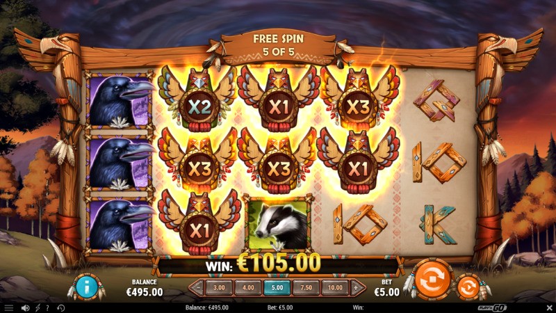 Thunderscreech freespins feature