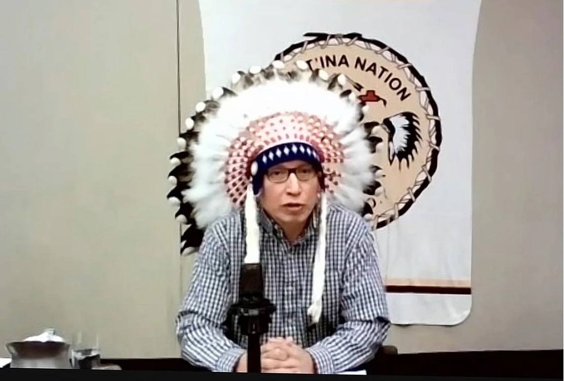 The Tsuut’ina Gaming CEO and tribal counsellor Brent Dodging Horse addresses a press conference via Zoom on Wednesday. The Tsuut’ina Nation is one of the two first nations suing Alberta. (Image: Times Now Canada)
