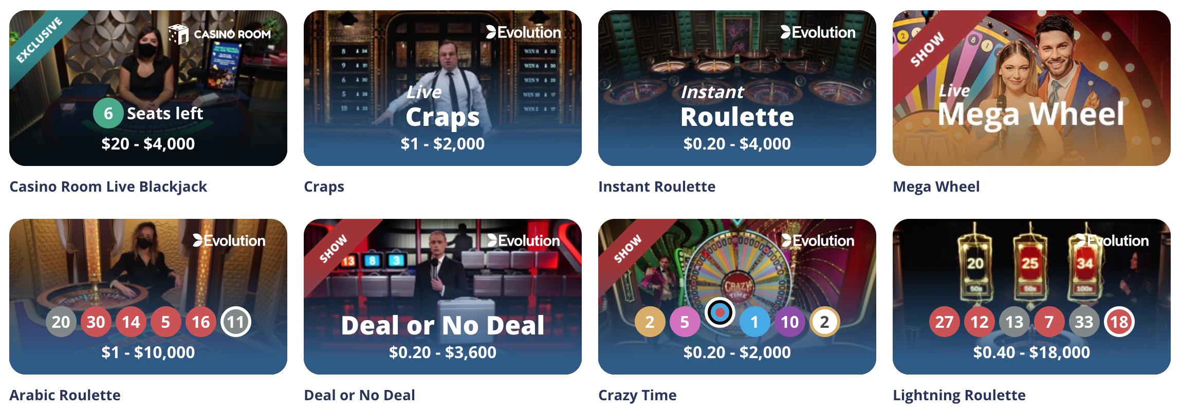 Casino Room Live dealer games
