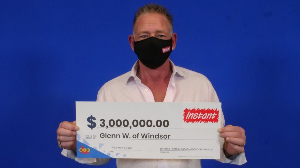 Glenn Weitz of Windsor at the OLG Prize Centre in Toronto, Ont. after winning $3 million. (Courtesy OLG)