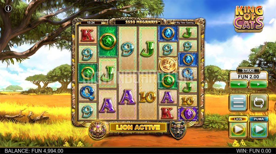 King of Cats Megaways slot base game