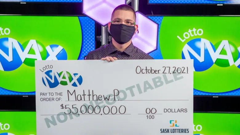 Matthew Poppel of Saskatoon is the lucky winner of a $55-million jackpot. (Josh Schaefer/Western Canada Lottery Corporation)
