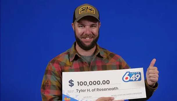 Tyler Hynes of Roseneath won $100,000 with LOTTO 6/49 