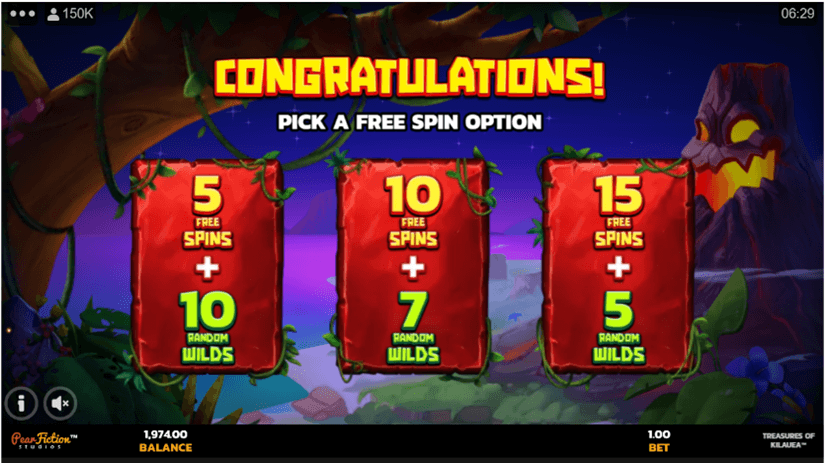 TREASURES OF KILAUEA Free Spins