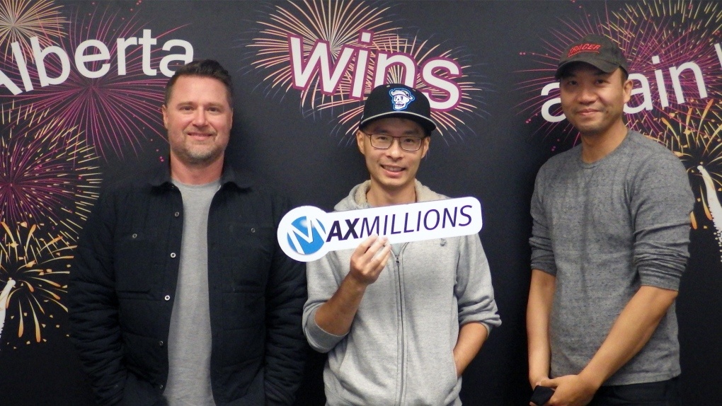Kevin McInnes, Kevin Chow, and Don Pham. (Credit: Western Canada Lottery Corporation)