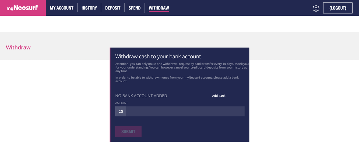 Neosurf Withdraw