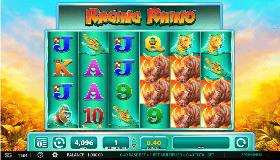 Raging Rhino start screen