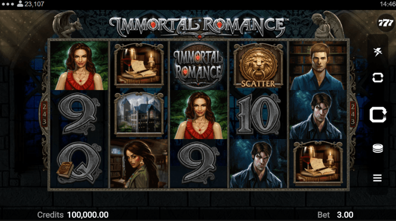 Immromance start screen