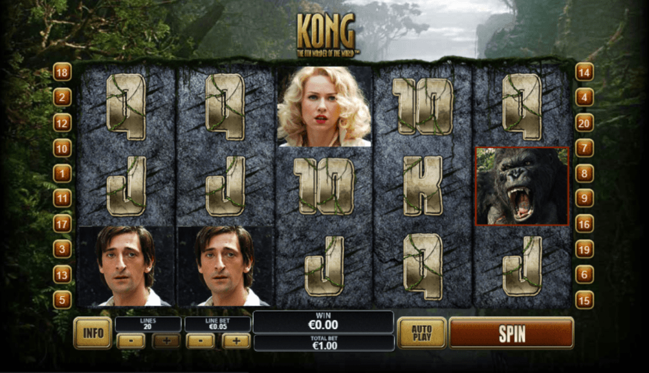 King kong start screen
