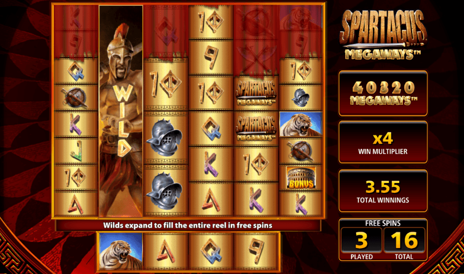 Spartacus megaways free spins 1