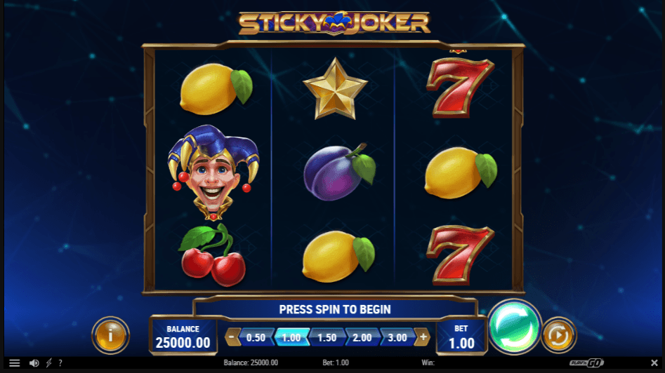 Sticky joker start screen