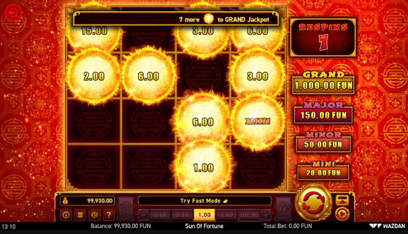 Sun of fortune jackpot