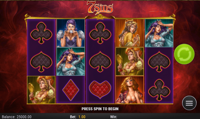 7 sins start screen