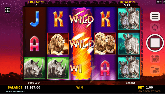 Animals of Africa free spins