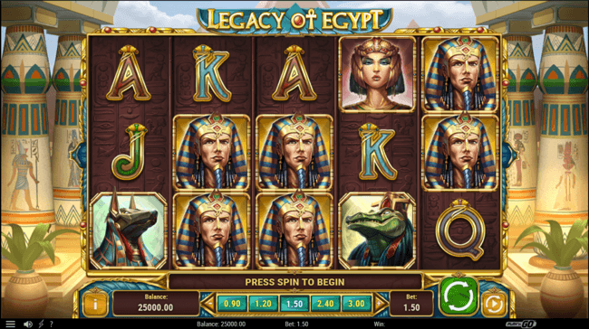 LEGACY OF EGYPT start screen