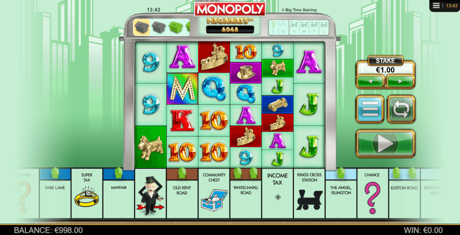 Monopoly Megaways start screen