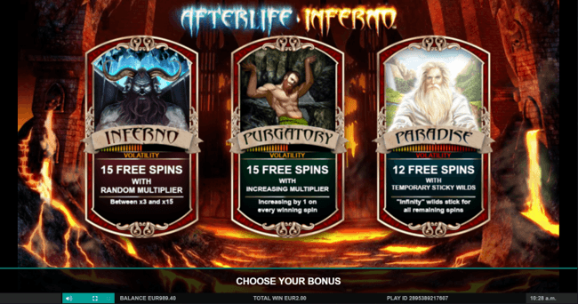 Afterlife inferno free spins