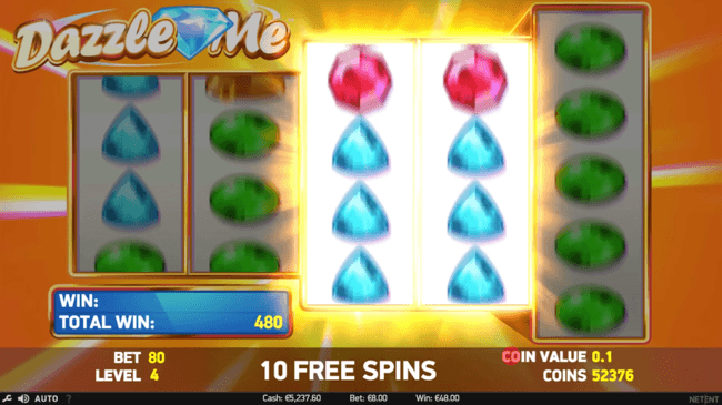 Dazzle me free spins