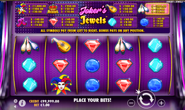 Jokers jewels start screen