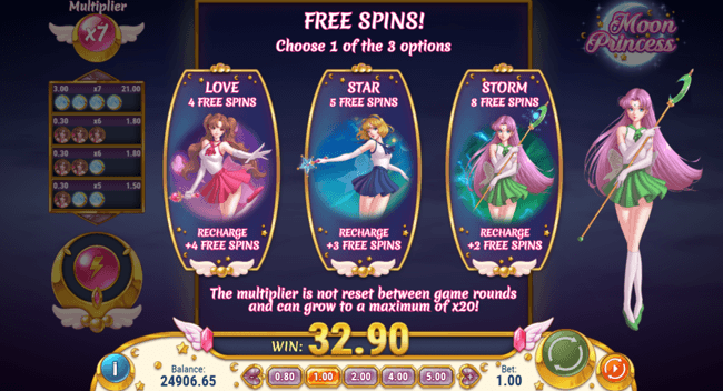 Moon princess free spins