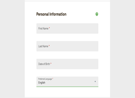 Fill in personal Information