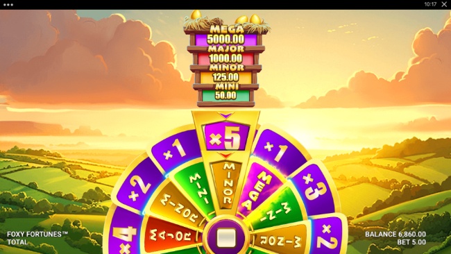 Foxy fortunes bonus wheel